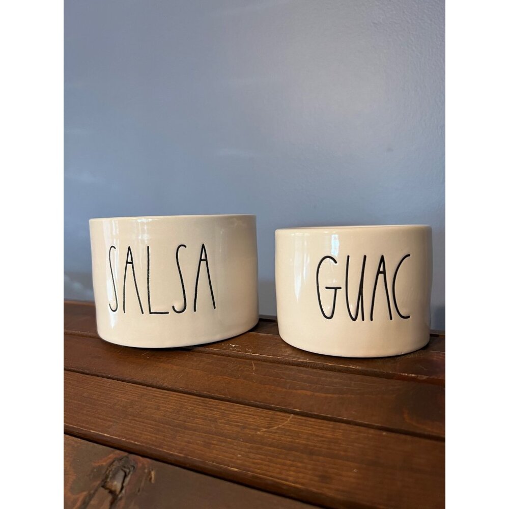 Rae Dunn By Magenta Set of‎ 2 Guac & Salsa Serving Bowls, Taco Tuesday, Party